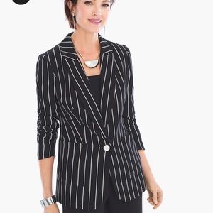 Chicos Black label pinstripe blazer